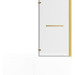 Neela L Shape 1700x850x560mm 0TH Shower Bath Pack (RH) - Brushed Brass - Image 4