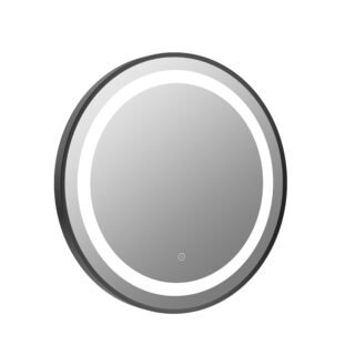 Dipti 600mm Round Front-Lit LED Mirror - Matt Black