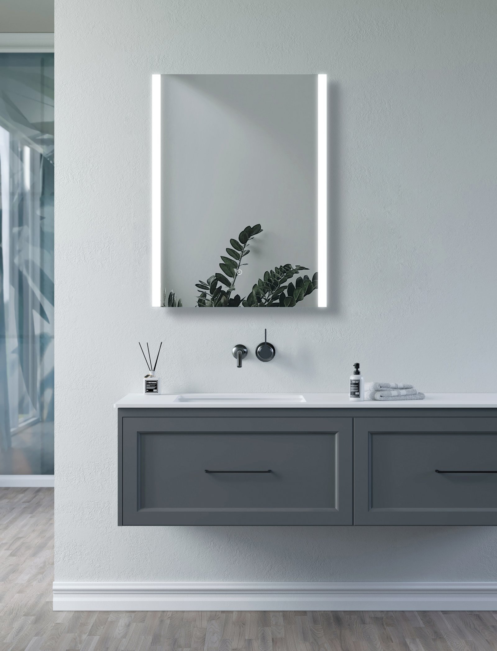 Cyana 500x700mm Rectangle Front-Lit LED Mirror - Image 3