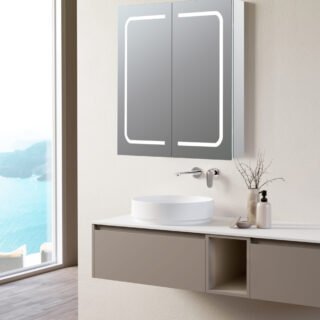 Ridhi 600mm 2 Door Front-Lit LED Mirror Cabinet - Image 3