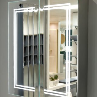 Sukha 600mm 2 Door Front-Lit LED Mirror Cabinet - Image 3