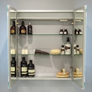 Sukha 600mm 2 Door Front-Lit LED Mirror Cabinet - Image 4