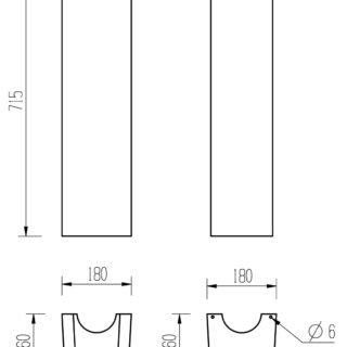 Amoda 555x430mm 1TH Basin & Full Pedestal - Image 3