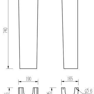 Aarna 600x400mm 1TH Basin & Full Pedestal - Image 4