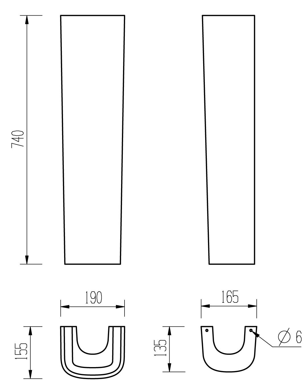 Aarna 600x400mm 1TH Basin & Full Pedestal - Image 4