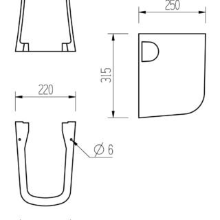 Amoda 555x430mm 1TH Basin & Semi Pedestal - Image 3