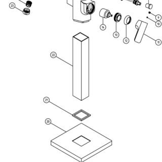 Bodha Floor Standing Bath/Shower Mixer - Chrome - Image 2