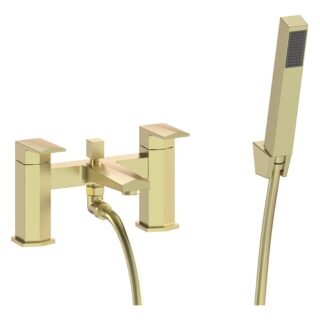 Rana Bath/Shower Mixer & Bracket - Brushed Brass - Image 1