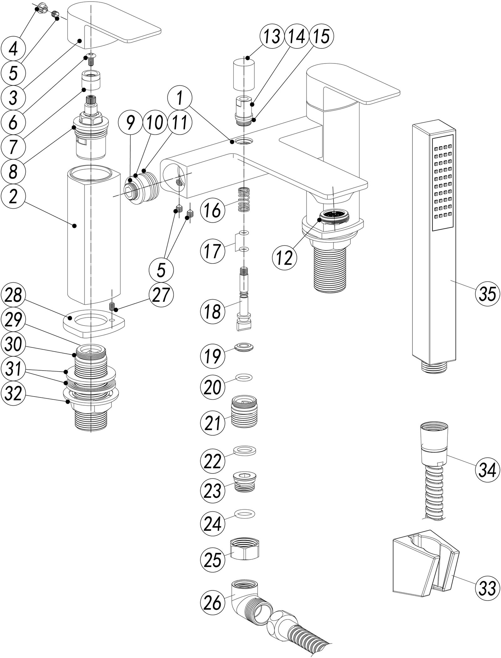 Bhavya Bath/Shower Mixer - Chrome - Image 2