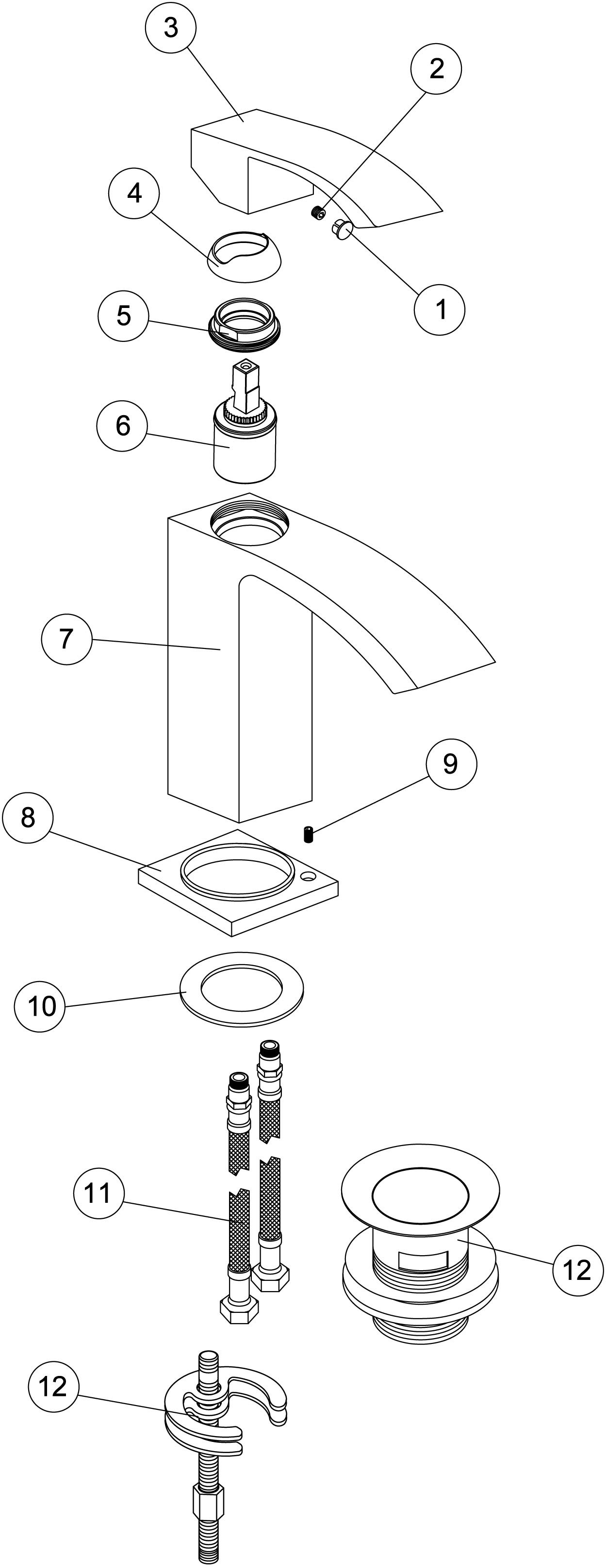 Chetna Cloakroom Basin Mixer - Chrome - Image 2