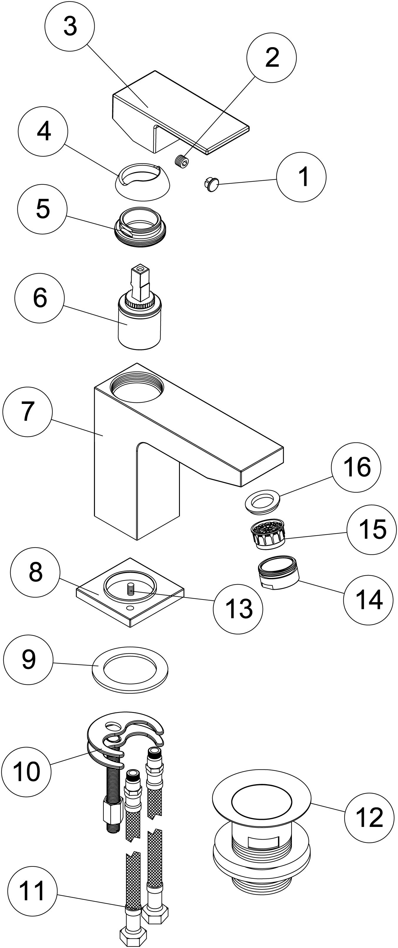 Pavya Cloakroom Basin Mixer & Waste - Chrome - Image 2