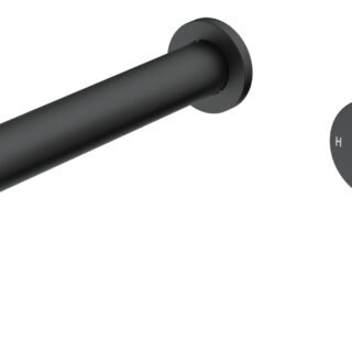 Pravaah 220mm Wall Mounted Basin Mixer - Matt Black - Image 1