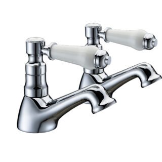 Mantra Basin Pillar Taps - Chrome - Image 1