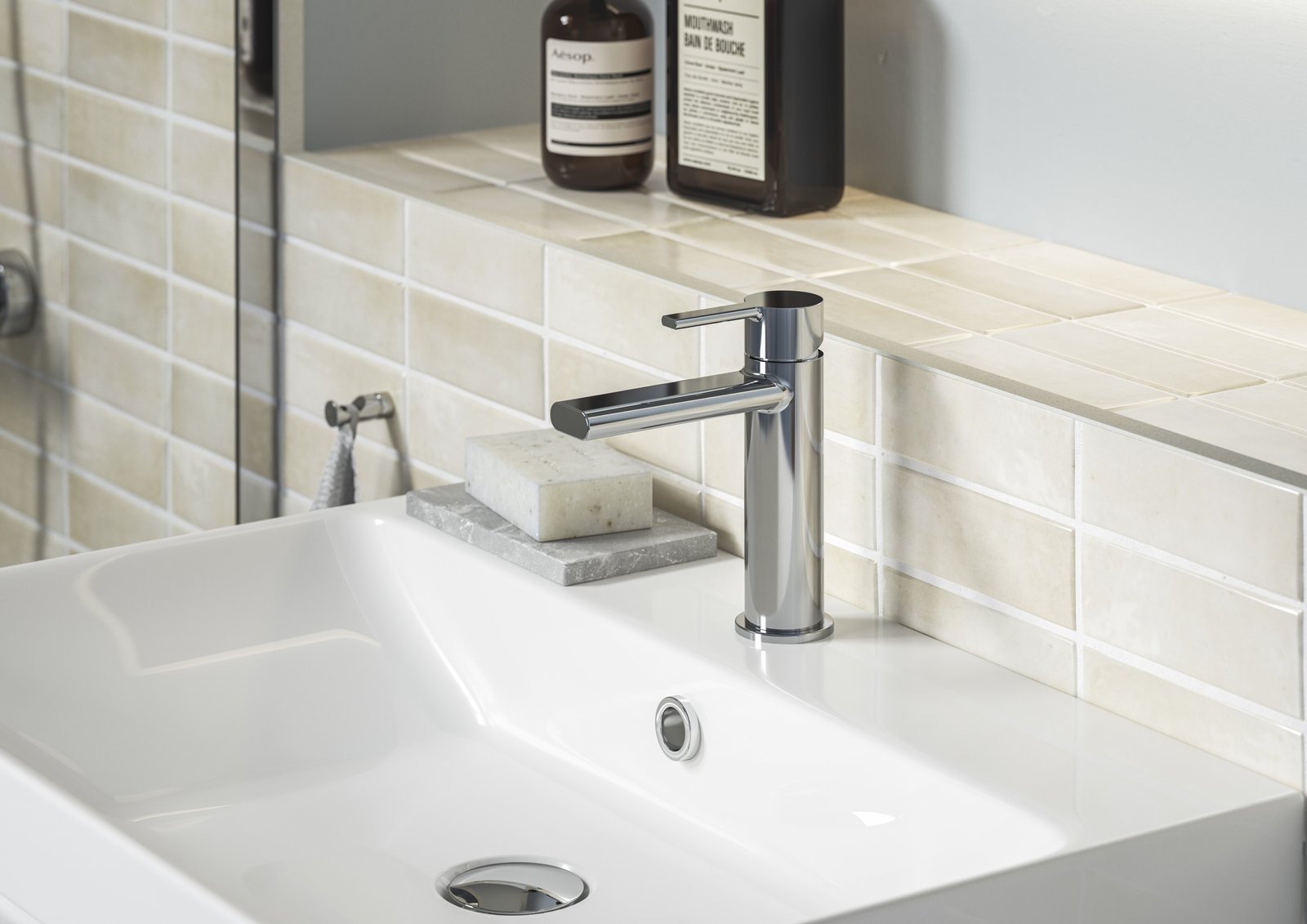 Esha Floor Standing Bath/Shower Mixer - Chrome - Image 2