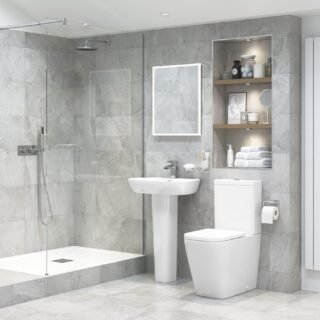 Roshni 600x400mm 1TH Basin & Semi Pedestal - Image 2